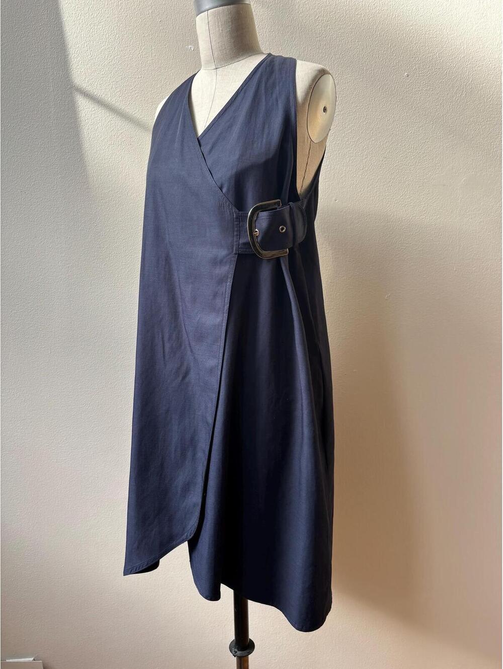 Stella McCartney Navy Sleveless Wrap Dress - Picture 4 of 8